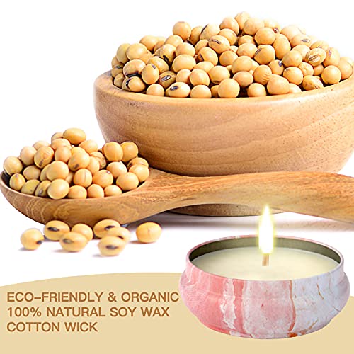 TOUVE Geurkaarsen, cadeauset, cadeaus voor vrouwen, 4 x 4,0 oz, sojawas, aromatherapie, kaarsensets voor stressvermindering en ontspanning van het lichaam, cadeaus voor Kerstmis, verjaardag, Valentijnsdag, badkamer, yoga - Image 7