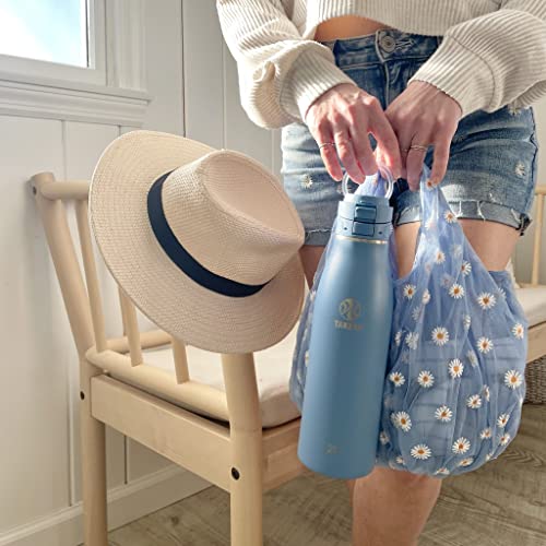 Image of Takeya Traveler Stainless Steel Travel Coffee Mug with Flip-Lock Lid (25 oz, Bluestone)- Leakproof Insulated Mug for Coffee & Tea
