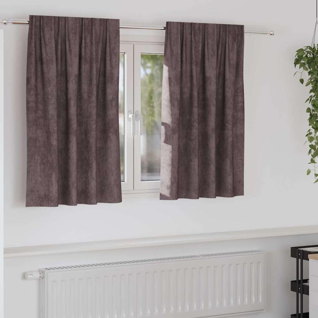 Cortinas de terciopelo marrón, 2 unidades, 140 x 140 cm, cortinas opacas con textura aterciopelada para salón, dormitorio, puerta