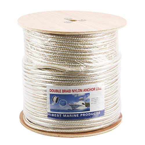 image for NovelBee 1/2 Inch X 600 Feet Double Braid Nylon Anchor Line with Stain