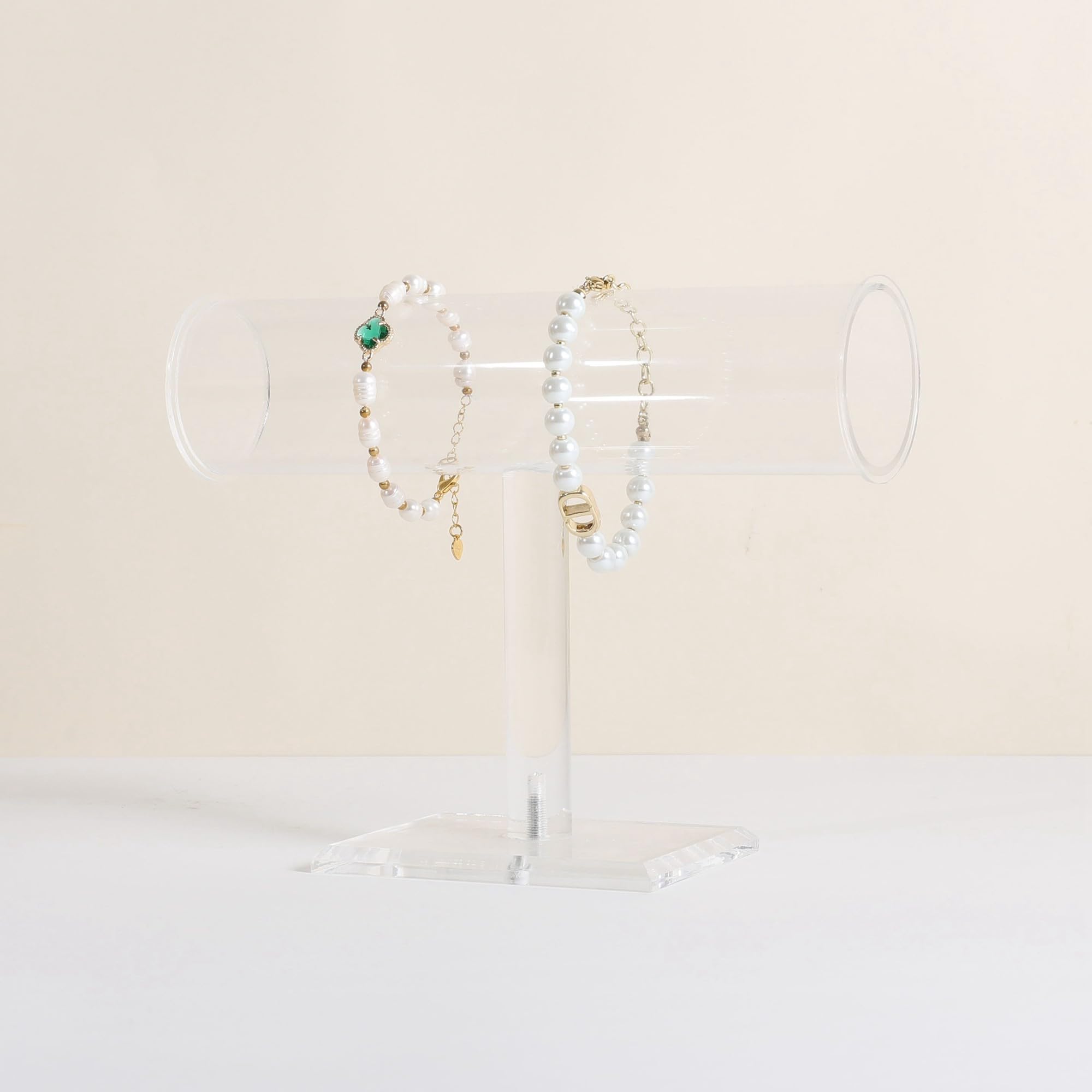 GemeShou Acrylic Jewelry Bracelet display stands for selling, Clear Jewelry bangle organizer holder, Clear watch display holder【Acrylic bracelet T holder】