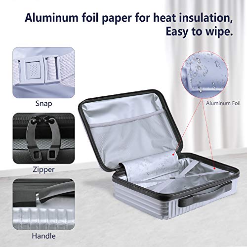 Jiesi Portable Cooler Bag, Cooler Box For Beer, Travel Cooler, Insulated Slim Cooler,Slim Iceless Cooler - Silver, Dimensions 14.2In X 9.8In X 4.7In (L X W X H) #TOP4