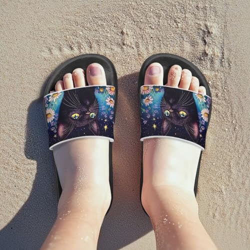Image of Unisex Slides for Girls Boys Comfortable Slippers Slides Non-slip Shower Shoes House Fashion Thick for Indoor & Outdoor Gifts