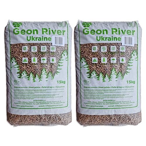 30kg Holzpellets A1 Qualität 6mm ENplus & FSC Zertifiziert Kiefer Wood Holz Pellet Ofen Heiz Öko Heizung Kessel Sackware 15kg PE- Bags | Energie Kienbacher (30 kg)