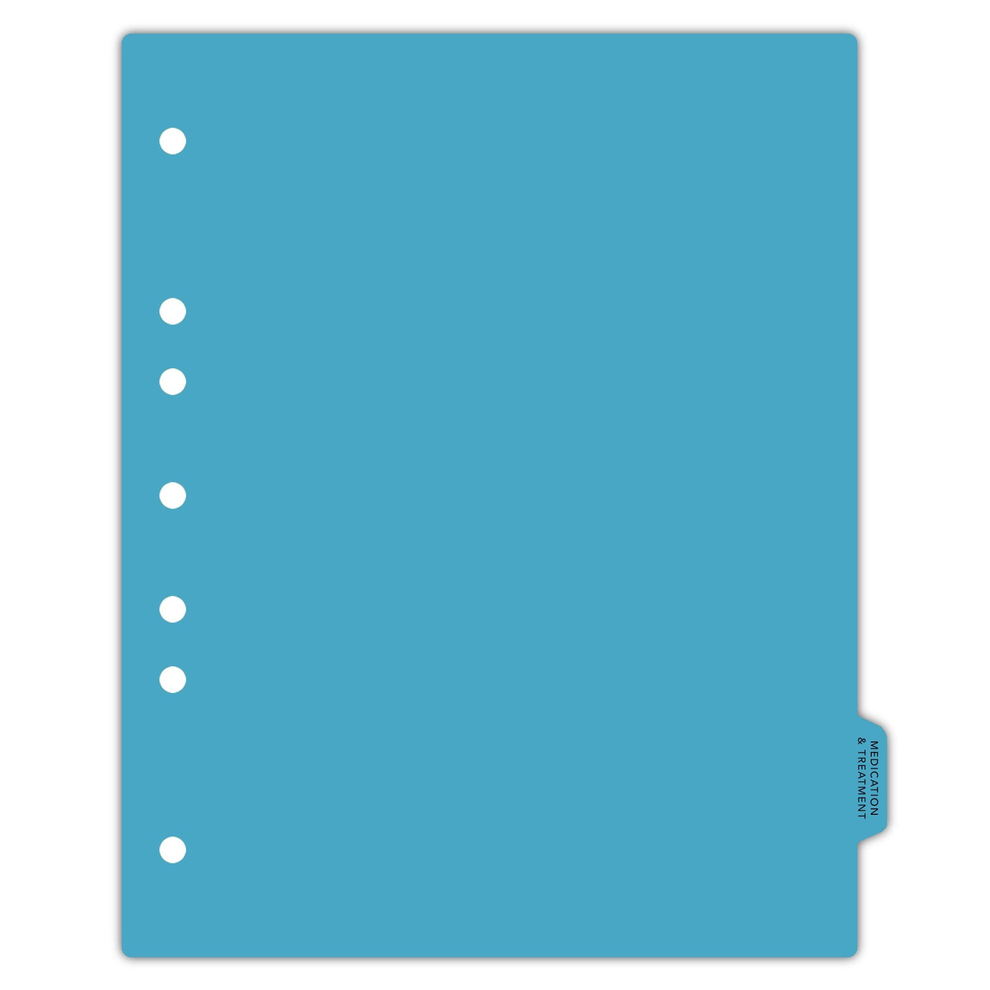 Carstens - Heavy Duty Medication & Treatment Plastic Ring Binder Dividers, Side Tab, 1/9 Cut, Tab 8 Position, US Letter, Pack of 10, (2616-53) - Ideal Medical Chart Dividers for 3 Ring Binders