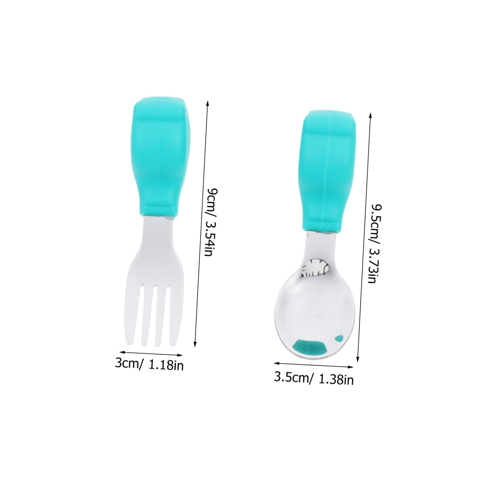 SHERCHPRY 1 Set Portable Fork Spoon Ergonomic Utensils for Self Feeding Easy to Clean Lightweight Durable for Home School Use