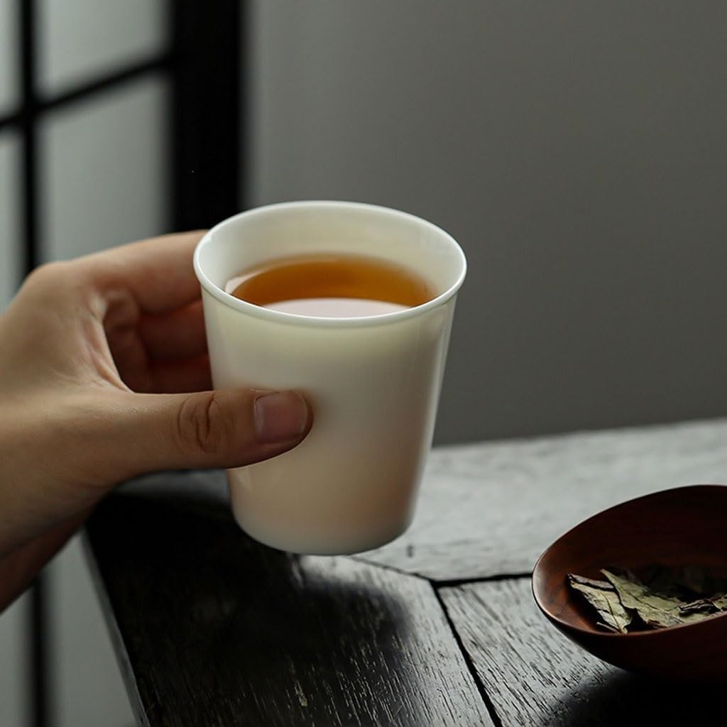 GSOUL Kungfu Tea cup Handmade Small Teacup Personal Owner Cup Single White Porcelain Kung Fu Drinking Small Tea Cups