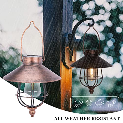 2 Pack Solar Pathway Lights Outdoor Waterproof Solar Hanging Lanterns With Shepherd Hook For Garden Backyard Landscape Lighting #TOP3