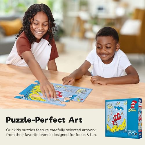 Puzzle de 100 piezas Dr. Seuss de Buffalo Games para niños de 6+ años, terminado 15 x 11 pulgadas, incluye póster miniatura 3