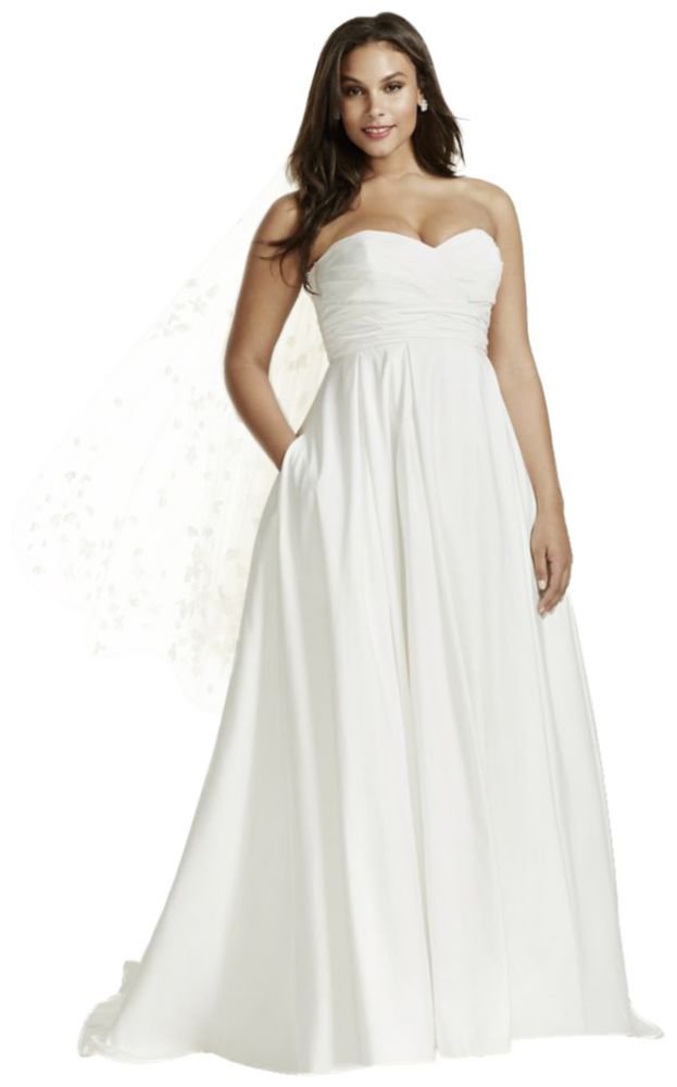 Davids Bridal Faille Empire Waist Plus Size Wedding Dress Style |  Desertcart Belize