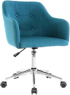 Miliboo - Sillón de escritorio diseño tejido azul petróleo BALTIK