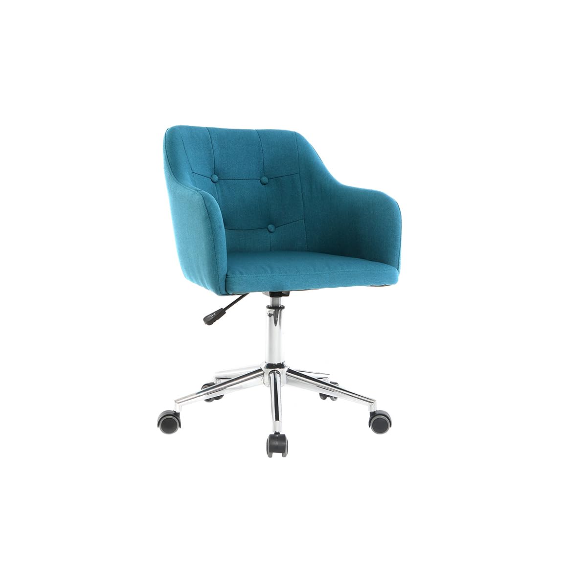 Miliboo Fauteuil de Bureau Design en Tissu Bleu Canard BALTIK