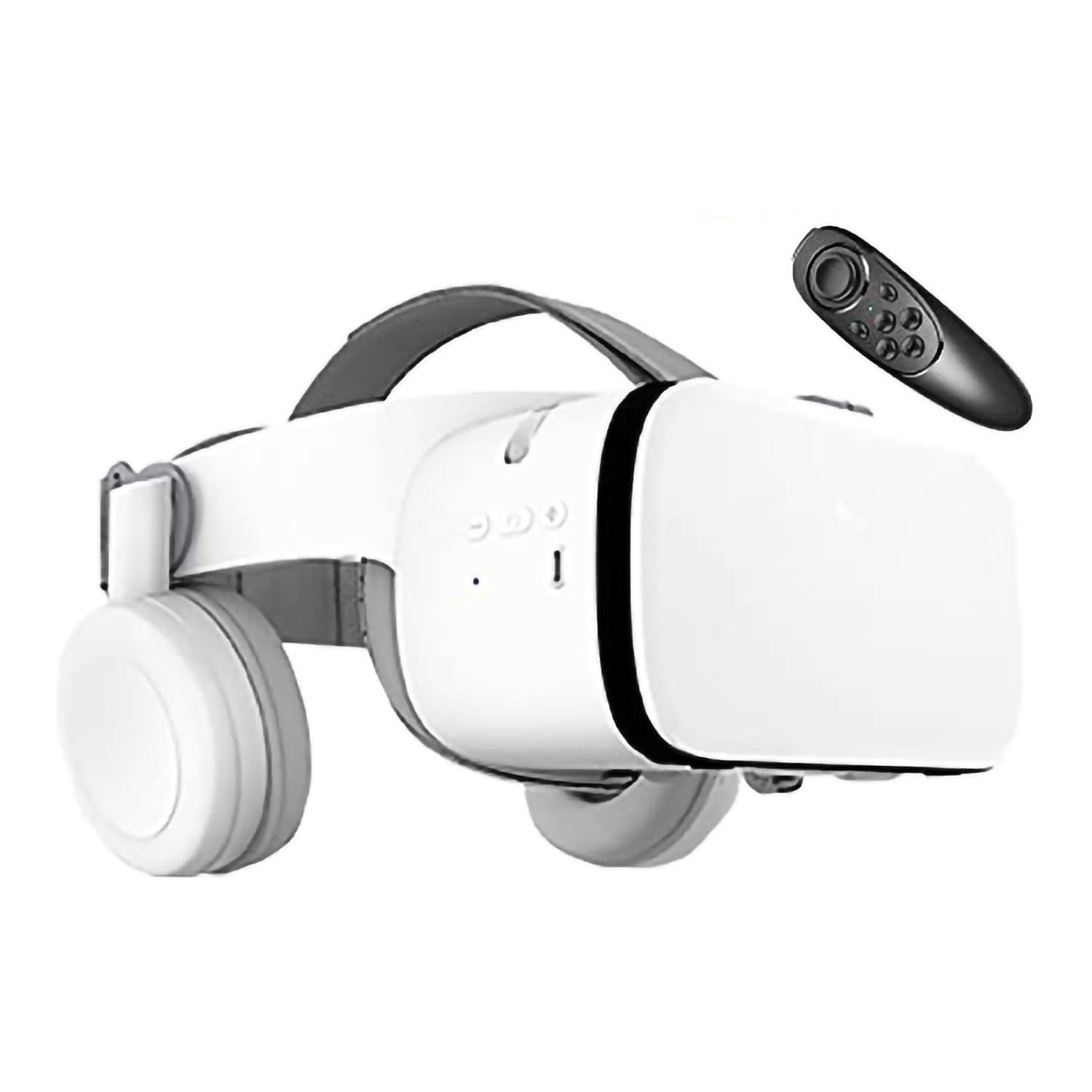Auriculares de realidad virtual 3D VR, auriculares inalámbricos Bluetooth VR compatibles con iPhone iOS/Android de 4.7 a 6.3 pulgadas, visor de realidad virtual para películas y juegos IMAX (blanco)