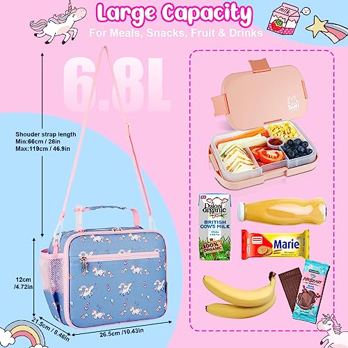 Homtibrm Insulated Lunch Bag, Kids Lunch Cool Bag with Adjustable Strap - Image 2