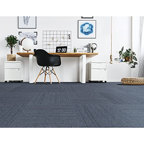 Image of Mohawk Basics 24 inch x 24 inch Berber (Loop pile), 0.07 inch Pile Height, Carpet Tile, PET Fiber, Ocean Tide Color, (24 Tiles), (96 sqft /carton)