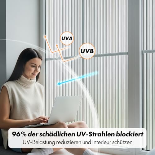 DIFIT Fensterfolie Streifen, Vertikal Sichtschutzfolie Fenster, 60x200cm – Ansicht 4