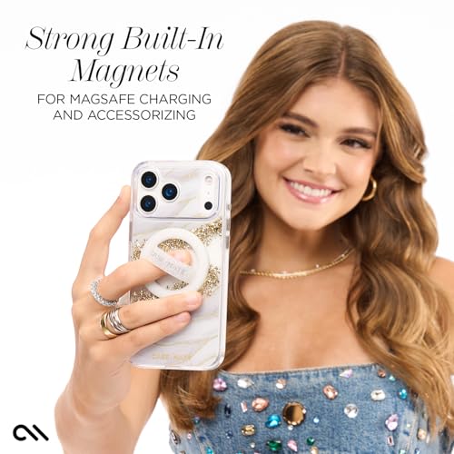 Image of Case-Mate iPhone 17 Pro Case - Karat Granite | Compatible with MagSafe - Stylish Marble Phone Cover with 12ft Drop Protection - Magnetic Phone Cover for iPhone 17 Pro