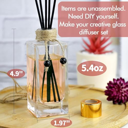Set de 2 botellas difusoras de vidrio 5oz para aceites esenciales miniatura 6