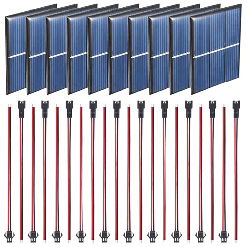 GTIWUNG 10 Piezas 60 X 80mm Micro Mini Células de Panel Solar, Mini Placas Solares para Energía de Energía Solar, Hogar DIY, Proyectos Científicos   Juguetes   Cargador de Batería