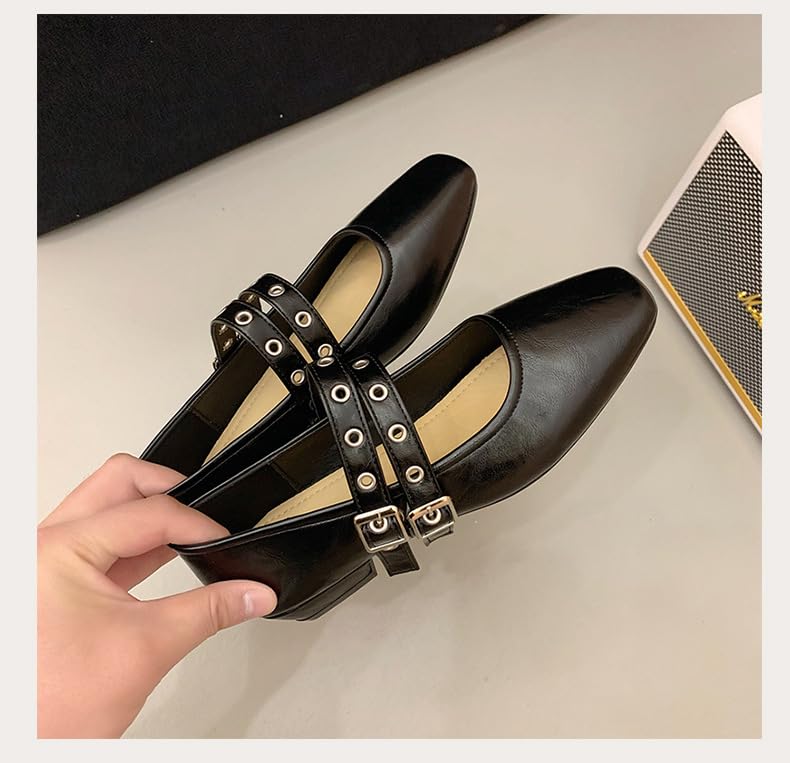 Emo Shoes Mary Janes Ballet Flats Y2K Retro Rave Grunge Buckle Shoes for Women Preppy Teen Girls - Non Slip Kawaii Elegant Cute Core Comfortable Walking Birthday Gifts Back to School Party Travel4