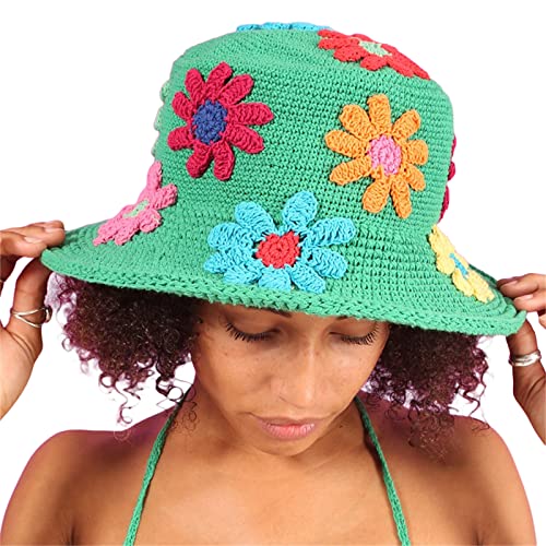 Flower-Knit-Bucket-Hat-Women-Fashion-Summer-Beach-Crochet-Fisherman-Hats-Stylish-Travel-Sun-Caps-with-Brim