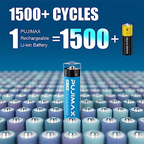 Pujimax L4003-3A1104 4Packrechargeable Aaa Batteries With Charger,1100Mwh 1.5V Triple A Lithium Rechargeable Battery 1.5H Fast Charge Up To 1500 Times 4Count Aaa Battery Charger Kit thumb #4