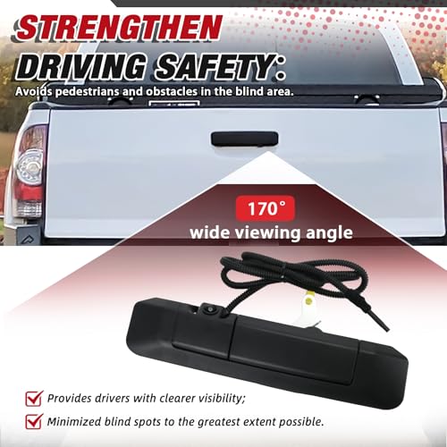 Image of Rear Tailgate Handle w /Backup Camera & RCA Connector for Toyota Tacoma 2005-2015 69090-04020