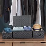 Sorbus Woven Storage Basket with Lid, Set of 3 (Gray) - Image 4