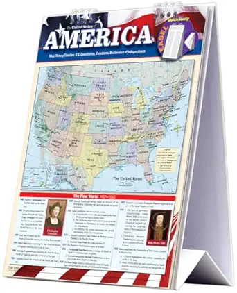 America - History Easel Book: Quick Study Reference with US Map, Timeline, Constitution, Presidents & Declaration of Independence
