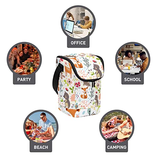 Bolsa de almuerzo compacta con dibujos animados para llevar comida sana 4