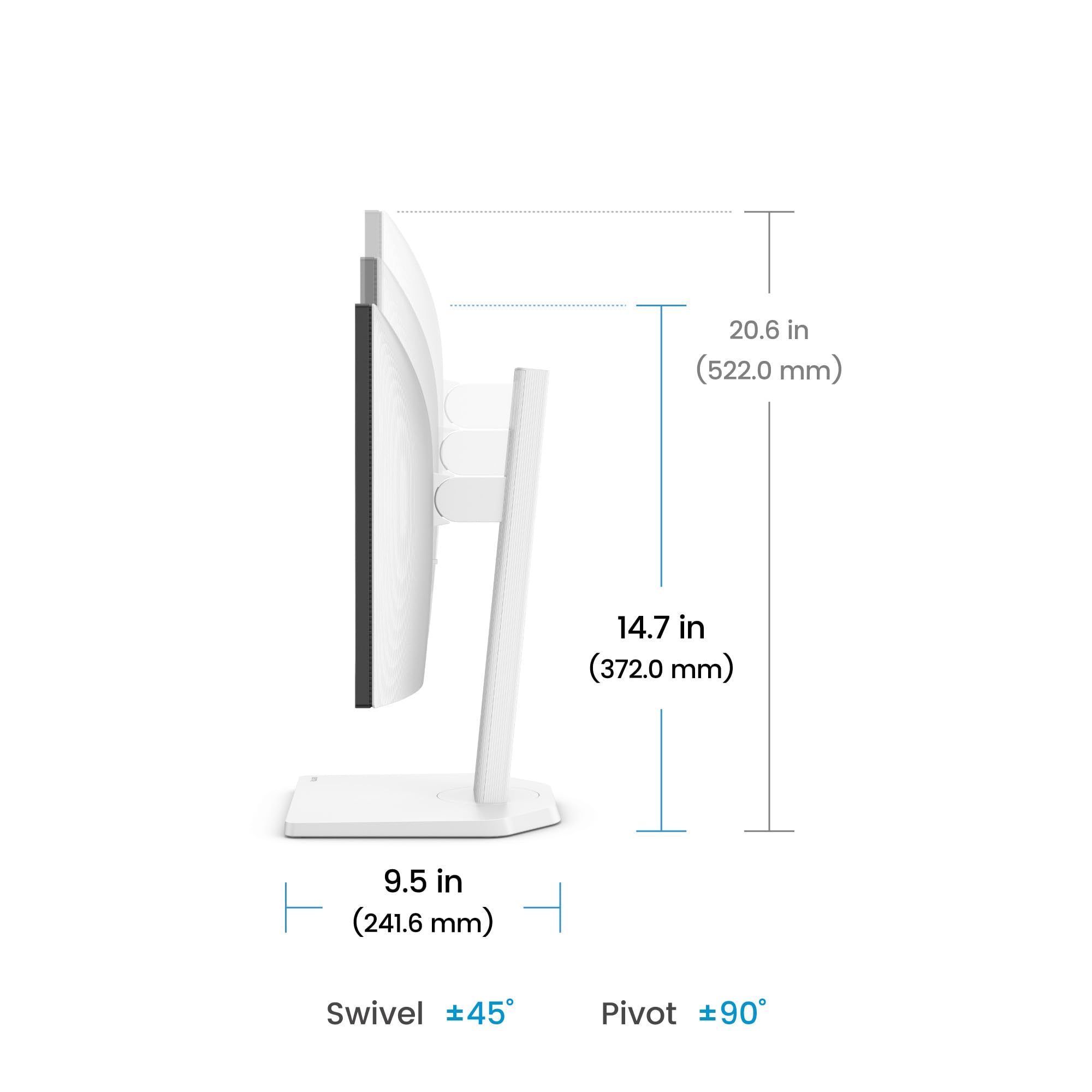BenQ GW2490TC 24" (60.45cm) IPS 144Hz FHD Eye-Care Monitor |99% sRGB|1500:1 CR|USB-C(20W)| 2Wx2 Speakers|Height, Tilt, Pivott,Swivel| Ultrathin Bezel| HDMI |DP| AMD FreeSync|TÜV 4-Star(White) — Amazon image 12