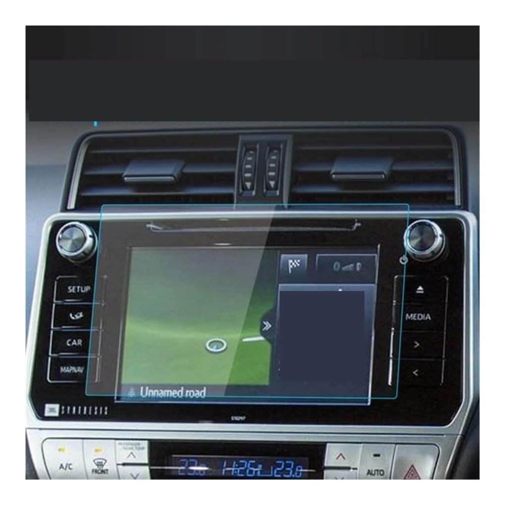 Pellicola Protettiva per navigatore Auto,Pellicola Protettiva in Vetro temperato per Console di Navigazione,Protezione per Schermo di Navigazione per Land Cruiser per Prado 2022 (17-18 Blu)