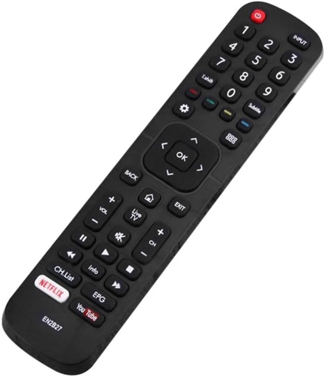 EN2B27 Remote Control Replacement & Backup Accessory for Hisense Television RC3394402 / 01 3139 238 29621 EN2B27