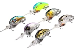 6pcs Szzcx Crankbaits Lure Kit for Trout Bass Perch Fishing