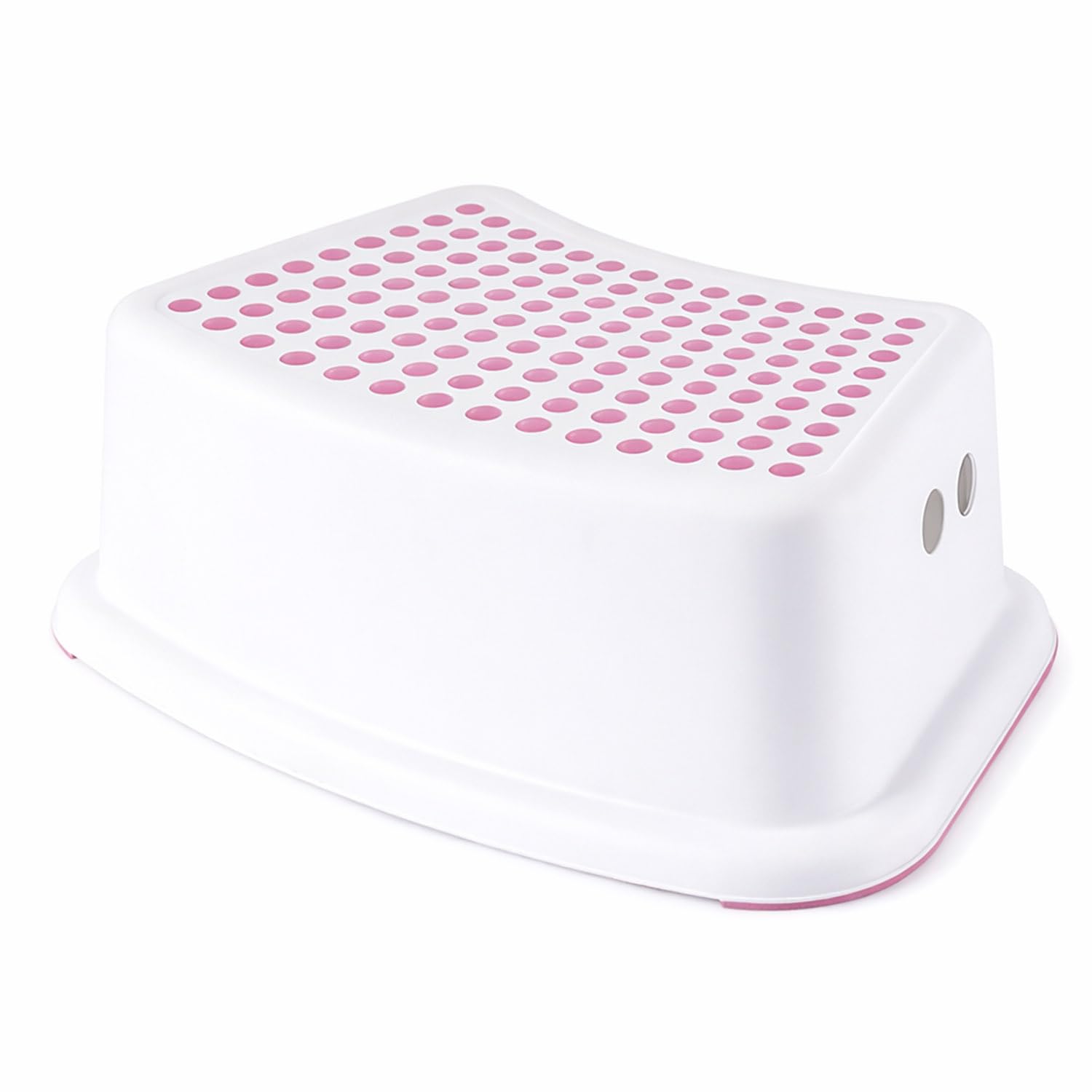 Thrink Toddler Step Stool, Non-Slip Kids Bathroom Stool with Anti Slip Feet, Strong PP Plastic Booster Step with Side Handles, Ideal for Toilet Training, Sink & Kitchen Helper, Pink