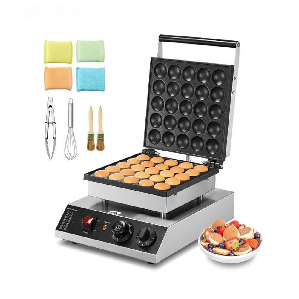 AYCDL Mini Dutch Pancakes Maker Machine, 25PCS Electric Waffle Maker, Pancake Maker Machine, 50-300 ℃ Non-Stick Maker