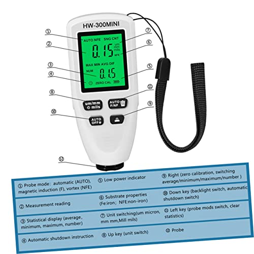 Calibrador digital para instrumentos de coche, medidor de grosor de pintura para automóviles miniatura 4