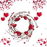 Bague de bougie en forme de cœur avec baies rouges pour la Saint-Valentin, la fête des mères, un anniversaire