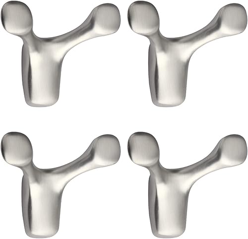 Ganchos de pared para abrigos, ganchos de puerta, 4 paquetes de ganchos modernos de doble punta, ganchos de bata resistentes para colgar toallas,
