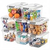 Elsjoy 8 Pack 5.5 Quart Plastic Storage Bins with Lid and Handle, Clear Latch Storage Box Stackable Organizing Bins, Lidded Storage Container for Home, Office