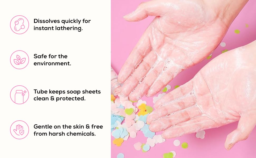 Image of GENZY Paper Soap Sheets 12 Tube Pack | Travel Paper Soap | Portable Hand Wash Soap Strips | Disposable Pocket Soap | Scented Flower Design Tubes | Instant Dissolving Soap Sheets for School, Camping, Outdoor, Office & Travel Hygiene Essentials for Men, Women & Kids