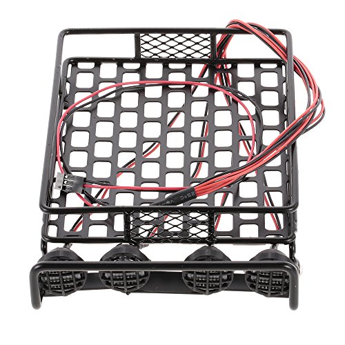 OWSOO Cremalheira do portador do telhado do carro de metal com a lâmpada da luz de 4 diodos emissore