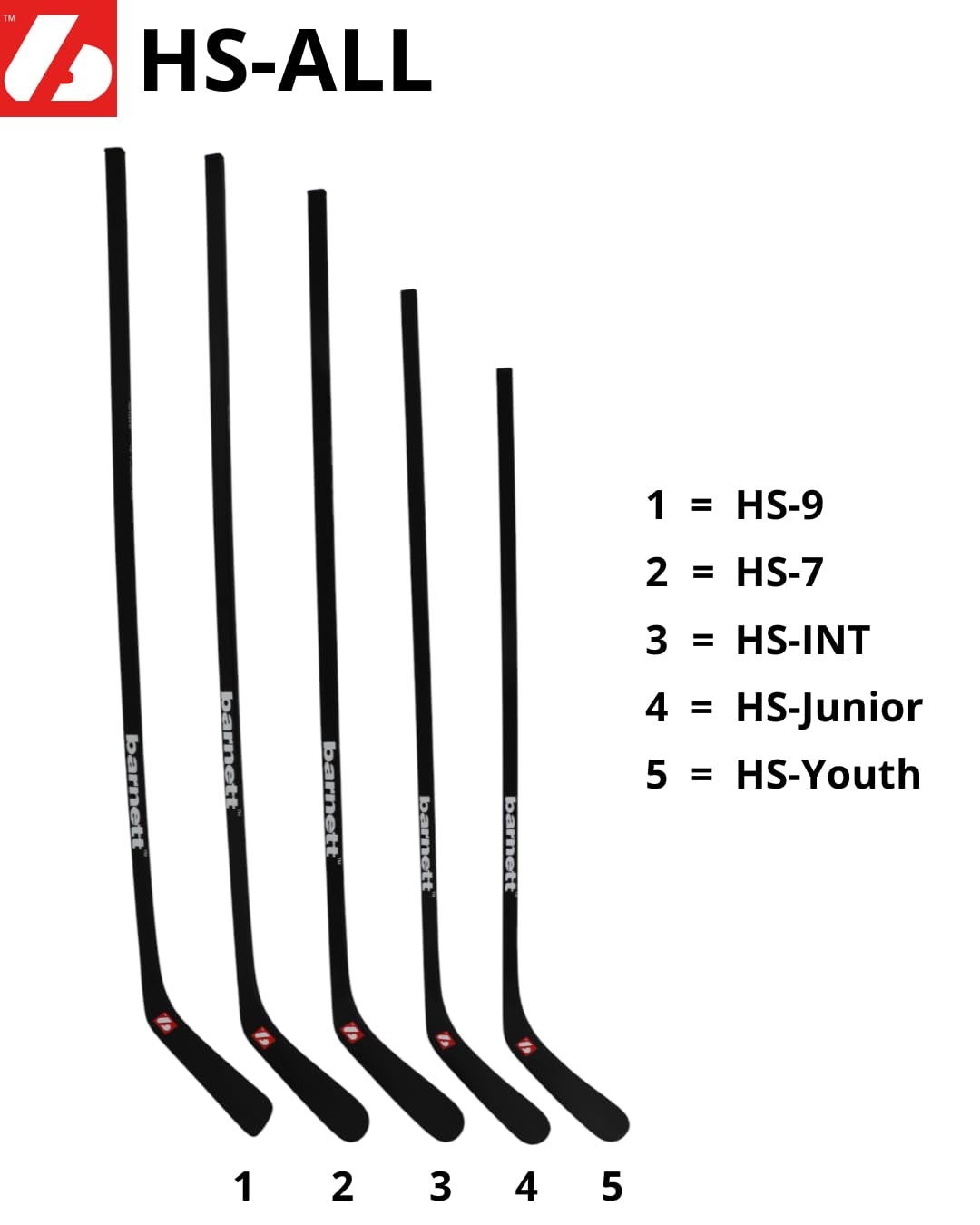 Barnett HS-9 P92 RH 77 Crosse de Hockey en Carbone à Haut Module