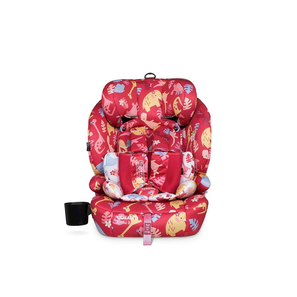 Cosatto Zoomi 3 i-Size Kindersitz ISOFIX 76-150cm (Dino Delite) | ISOFIX Befestigung, 5-Punkt-Gurt, Seitenaufprallschutz und waschbare Bezüge.