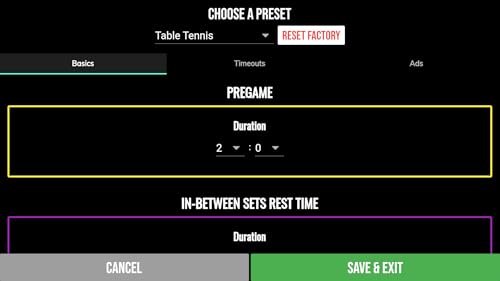 BT Table Tennis Scoreboard