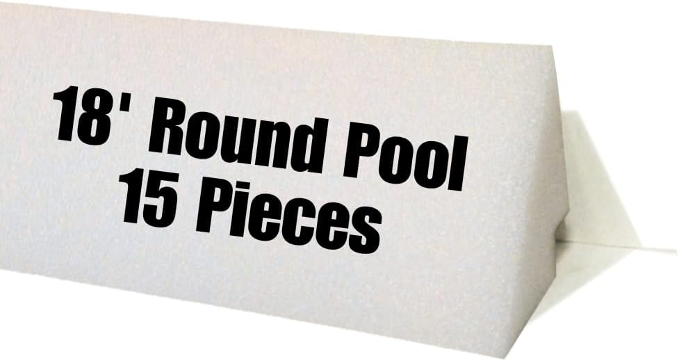 Freetime Fun 46" 15 PCS Peel and Stick Pool Cove for 18' Round Above Ground Pool - Dense Closed Cell Foam Peel and Stick Above Ground Pool Cove with Adhesive Back for Pool Liner Protection