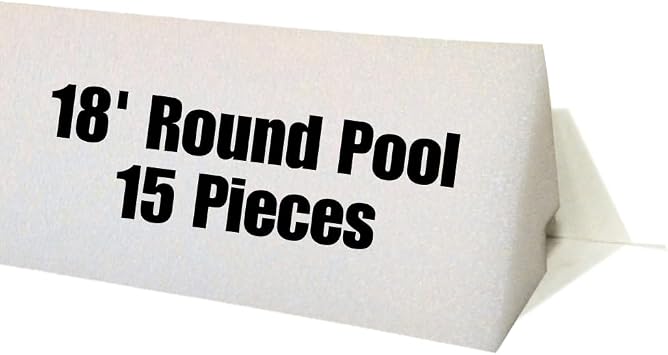 Freetime Fun 46" 15 PCS Peel and Stick Pool Cove for 18 Round Above Ground Pool - Dense Closed Cell Foam Peel and Stick Above Ground Pool Cove with Adhesive Back for Pool Liner Protection