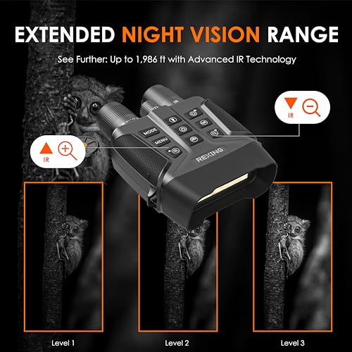 Binoculares RexingUSA B1 con Visión Nocturna y Brújula miniatura 4