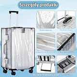 Zestaw 3 pokrowców na walizki, przezroczysty pokrowiec ochronny z PCW z 3 etykietami bagażowymi, wodoodporne, pyłoszczelne, odporne na zarysowania i wielokrotnego użytku, do domu, biznesu, podróży, 50
