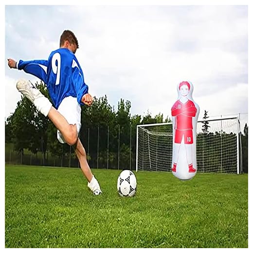 Soccer Mannequin Soccer Training Equipment Football Tackle Dummies Inflatable Punching Bag Soccer rebounder pop up Defender Basketball Soccer Wall Football Practice(red)